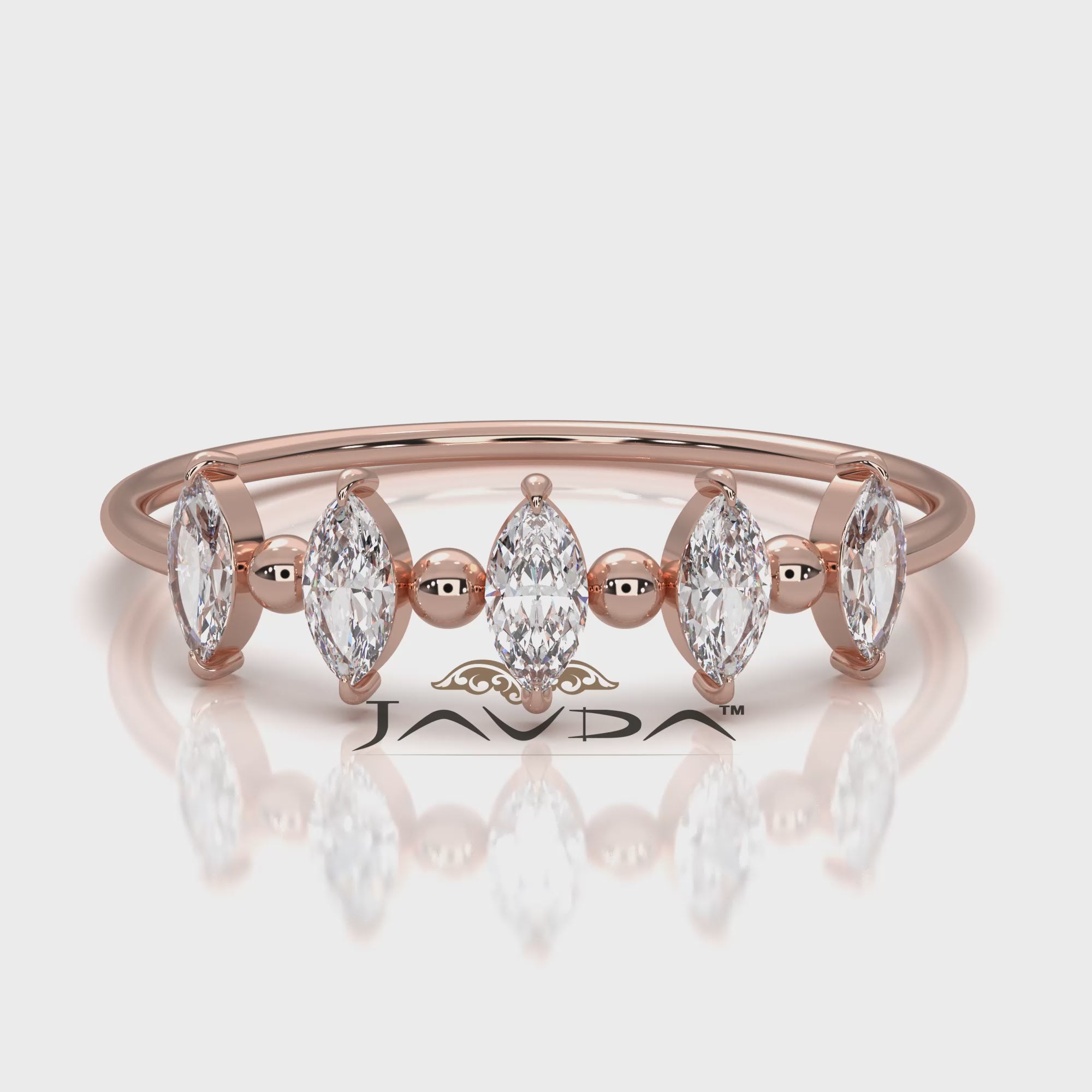 Prong Set Marquise Shape Lab Diamond Designer Ring 0.26ctw.